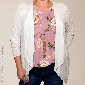 Torrid White Lightweight Drape Cardigan Sweater‎ Open Front Plus Size 1X